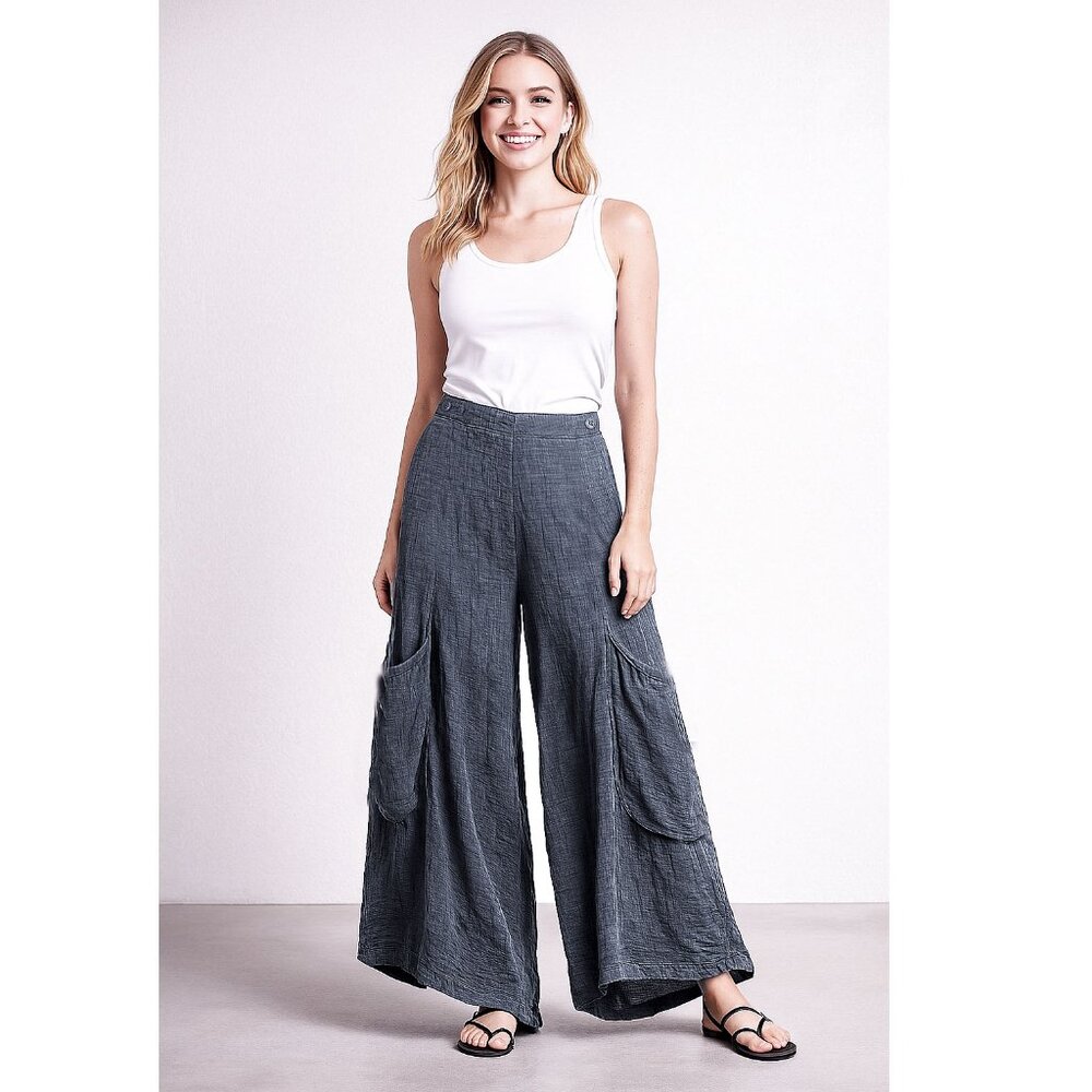 NEW TULIP CLOTHING Big Pocket Wide Leg stormy